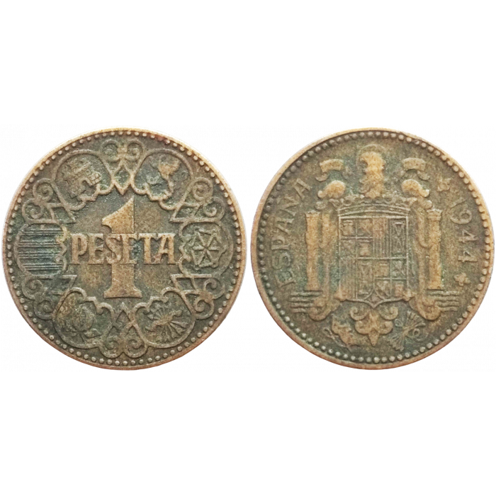 Испания 1 песета 1944 год KM# 767