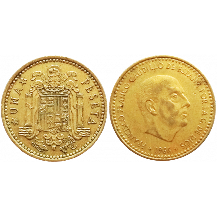 Испания 1 песета 1966 год KM# 796 (71 внутри звезды)