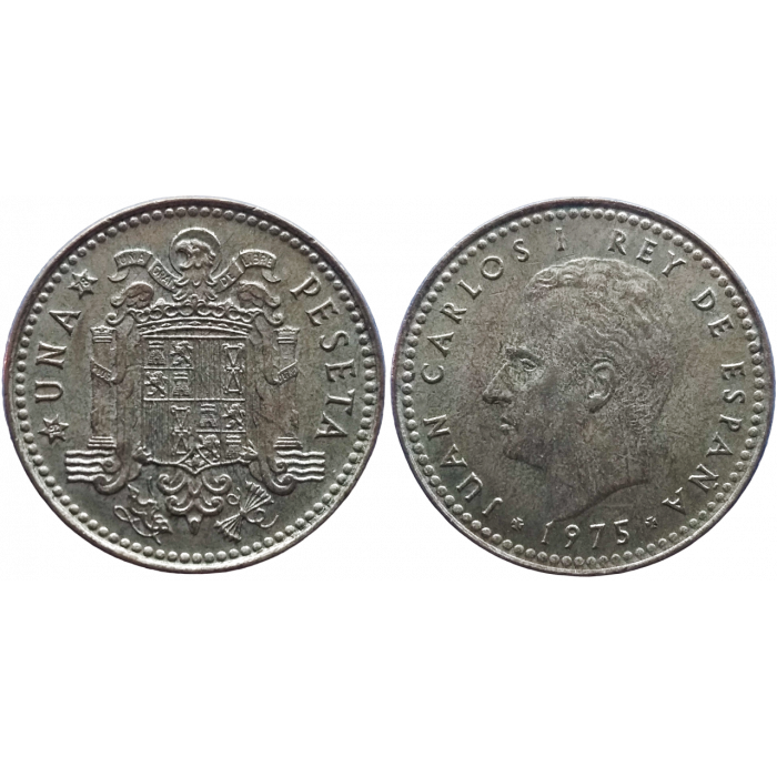 Испания 1 песета 1975 год KM# 806 (78 внутри звезды)