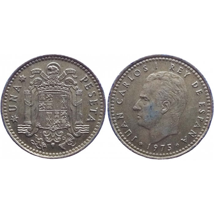 Испания 1 песета 1975 год KM# 806 (79 внутри звезды)