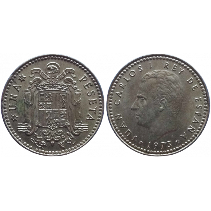 Испания 1 песета 1975 год KM# 806 (79 внутри звезды)