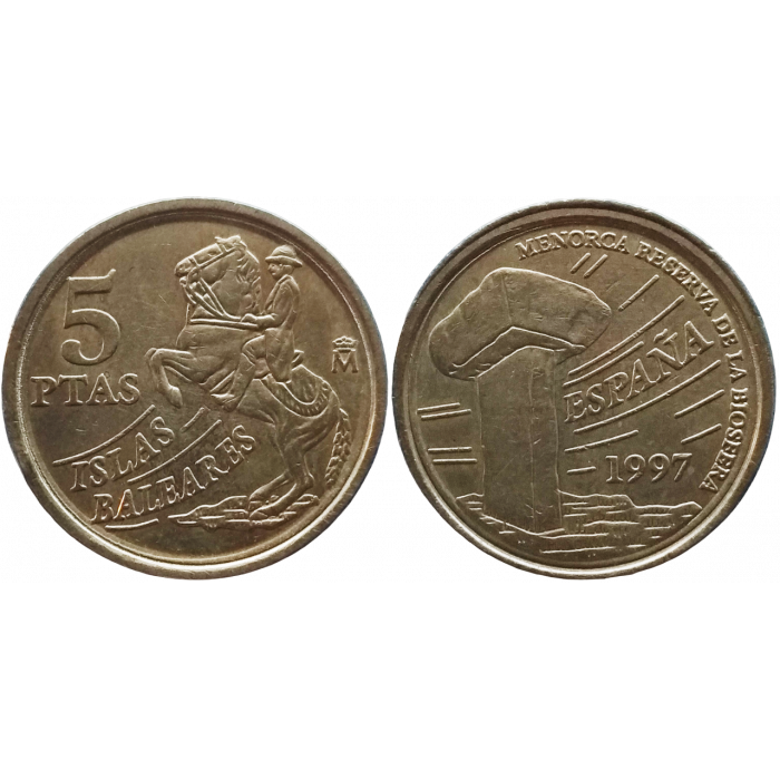 Испания 5 песет 1997 год KM# 981 Балеарские острова