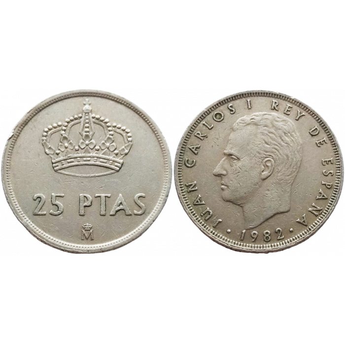Испания 25 песет 1982 год KM# 824