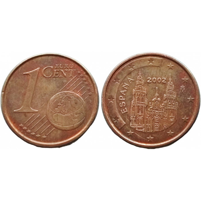 Испания 1 евроцент 2002 год KM# 1040