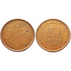Испания 5 евроцентов 1999 год KM# 1042