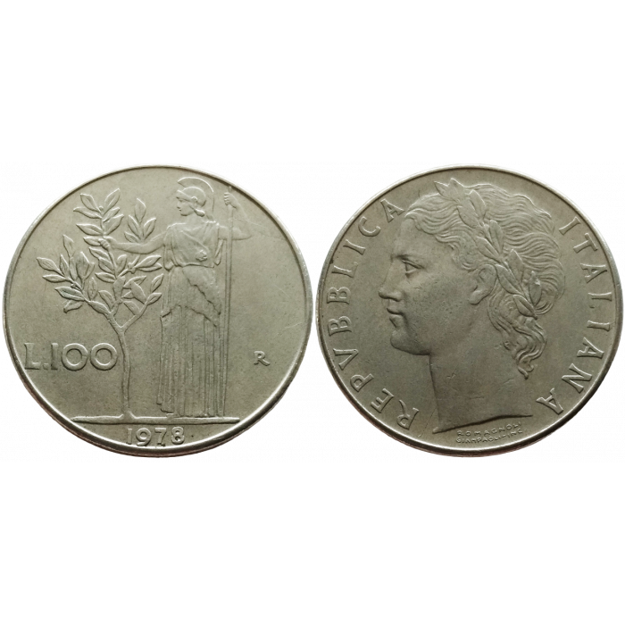 Италия 100 лир 1978 год KM# 96.1