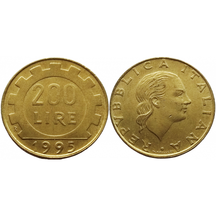 Италия 200 лир 1995 год KM# 105