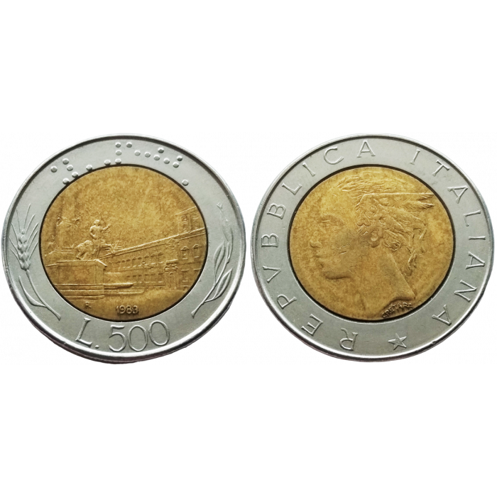 Италия 500 лир 1983 год KM# 111