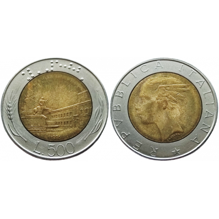 Италия 500 лир 1986 год KM# 111