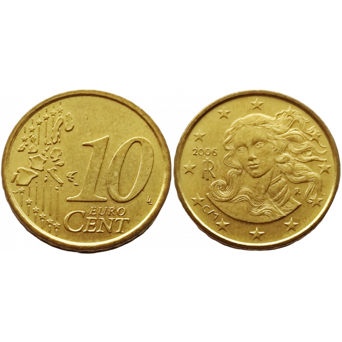 Италия 10 евроцентов 2006 год KM# 213