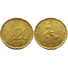 Италия 20 евроцентов 2002 год KM# 214