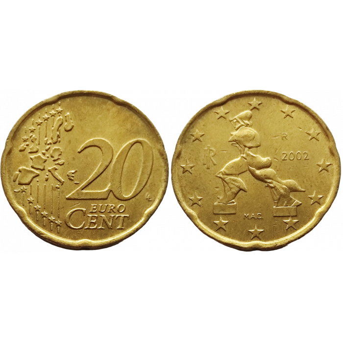 Италия 20 евроцентов 2002 год KM# 214