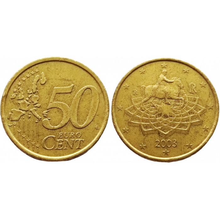 Италия 50 евроцентов 2003 год KM# 215