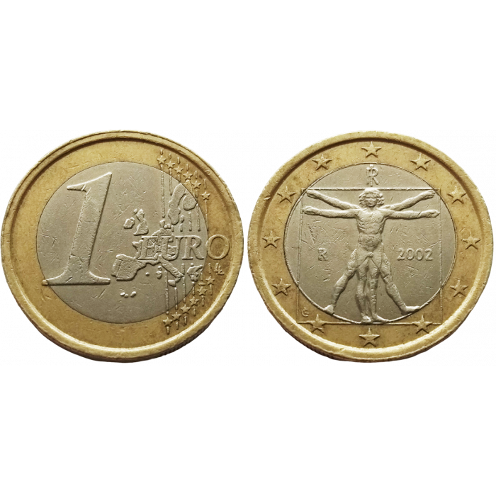 Италия 1 евро 2002 год KM# 216