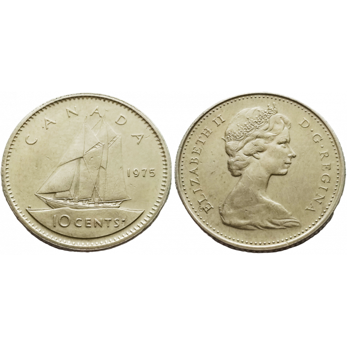 Канада 10 центов 1975 год KM# 77