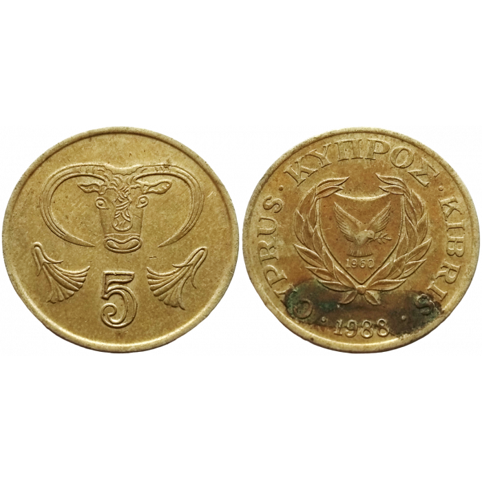 Кипр 5 центов 1988 год KM# 55.2