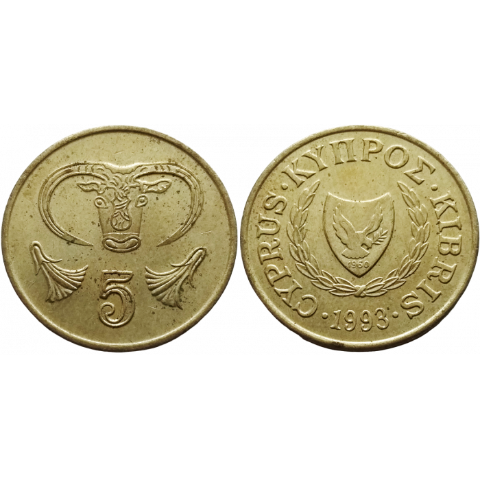 Кипр 5 центов 1993 год KM# 55.3