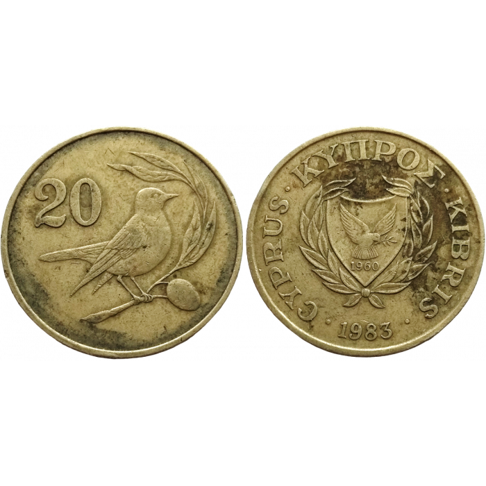 Кипр 20 центов 1983 год KM# 57.1