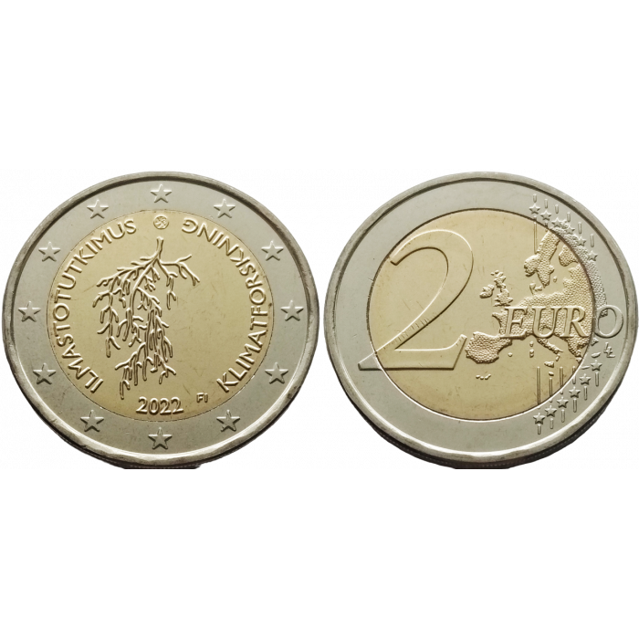 Финляндия 2 евро 2022 год UNC UC# 114 Исследования климата