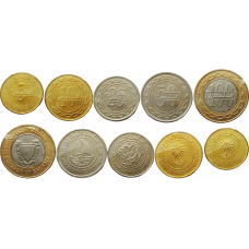 Бахрейн 5 10 25 50 100 филсов 2009-2014 год UNC Набор из 5 монет