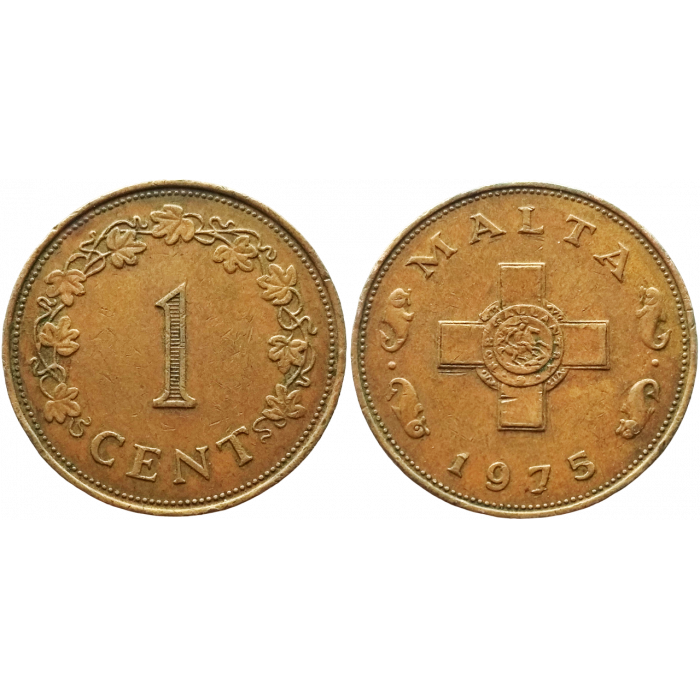 Мальта 1 цент 1975 год KM# 8