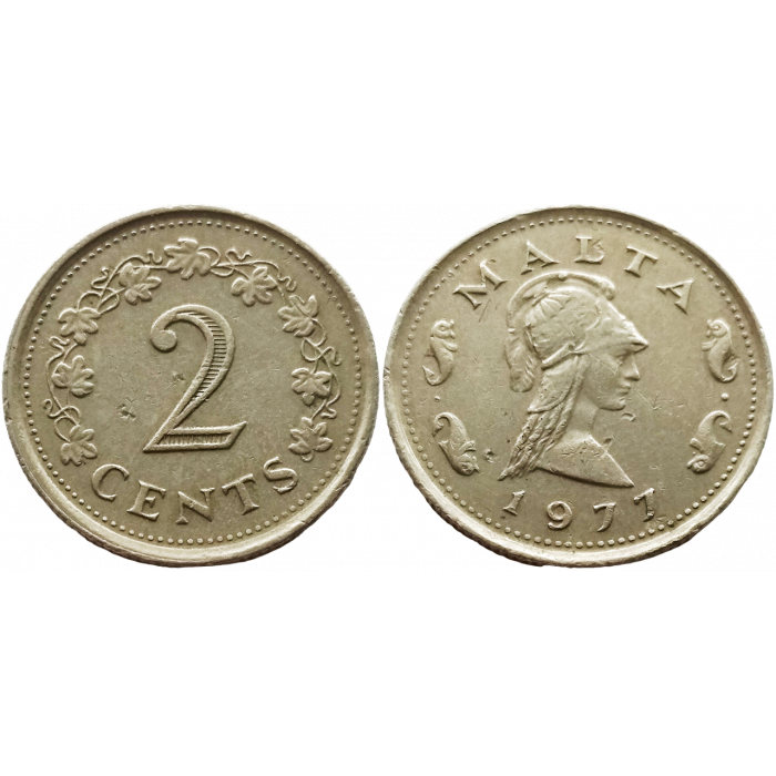 Мальта 2 цента 1977 год KM# 9