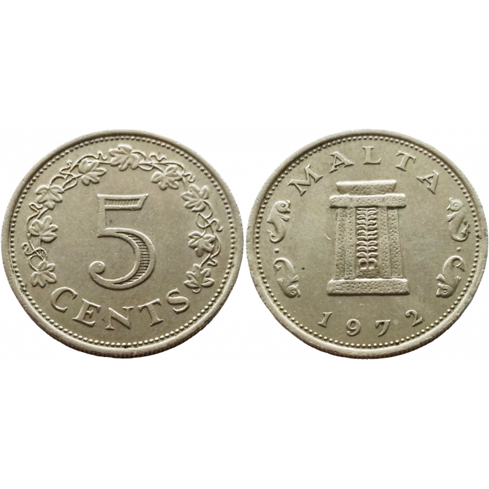 Мальта 5 центов 1972 год KM# 10
