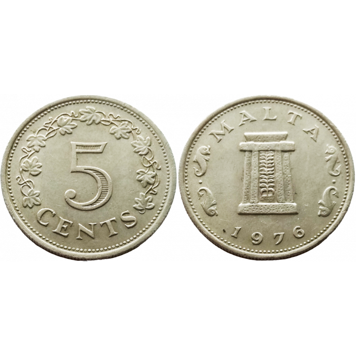 Мальта 5 центов 1976 год KM# 10