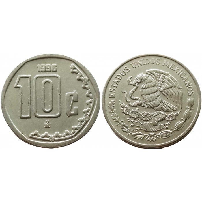 Мексика 10 сентаво 1996 год KM# 547