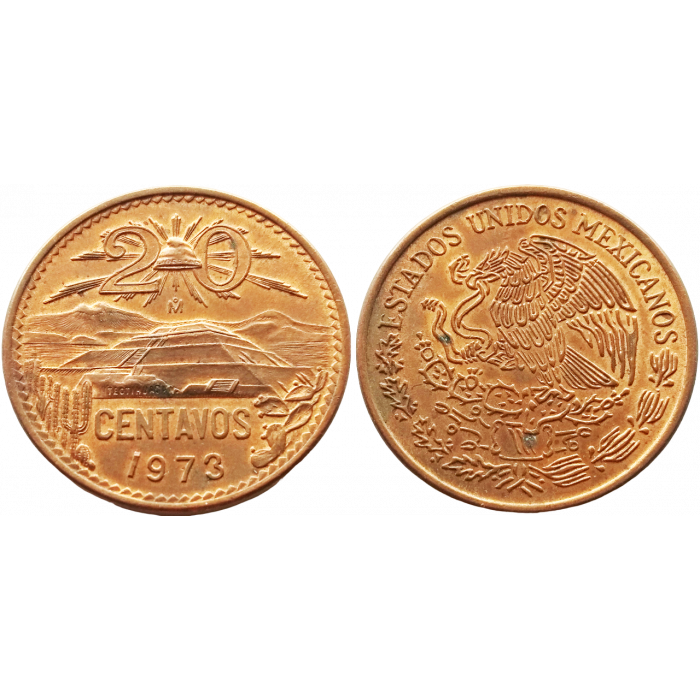 Мексика 20 сентаво 1973 год KM# 441