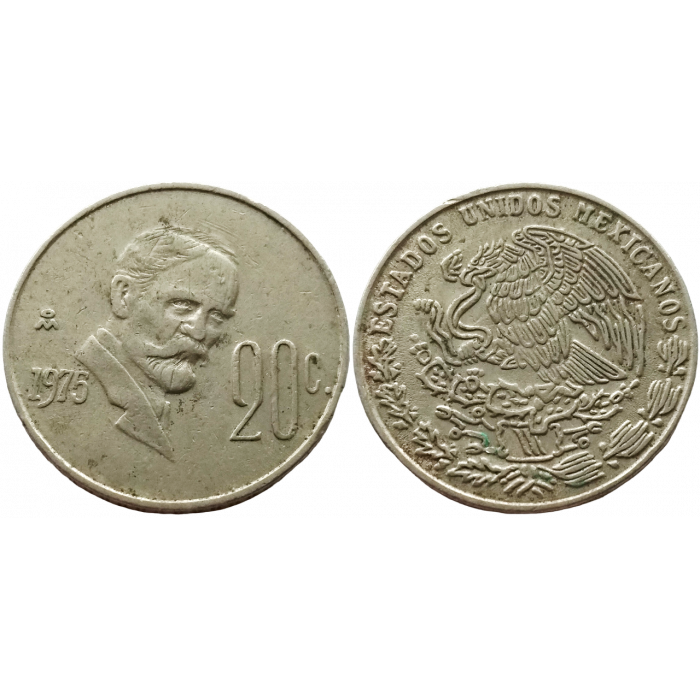 Мексика 20 сентаво 1975 год KM# 442