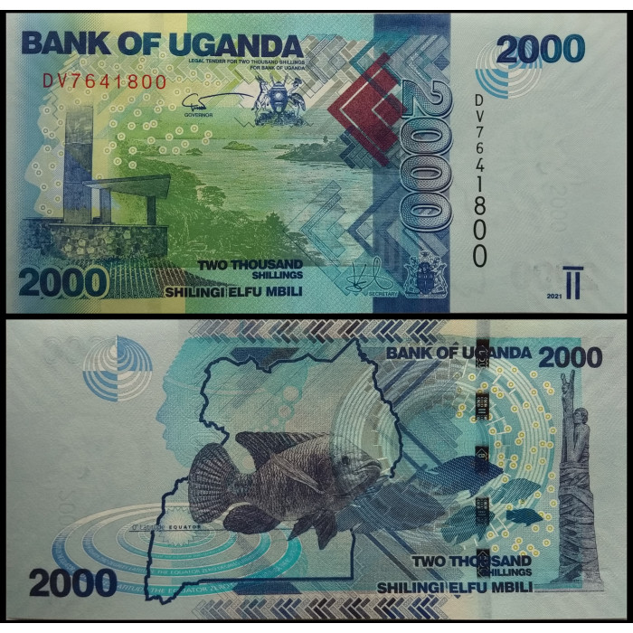 Уганда 2000 шиллингов 2021 год UNC P-50f