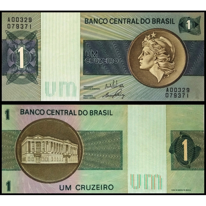 Бразилия 1 крузейро 1970 год UNC P-191a