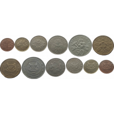 Сингапур 1 5 10 20 50 центов 1 доллар 1991-2007 год UNC Набор из 6 монет