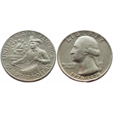 США 25 центов 1976 год VF "200 лет независимости США"