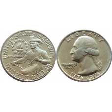 США 25 центов 1976 год UNC "200 лет независимости США"