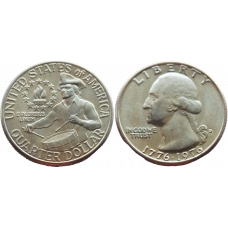 США 25 центов 1976 D год UNC "200 лет независимости США"