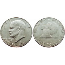 США 1 доллар 1976 D год XF KM# 206 "200 лет независимости США"