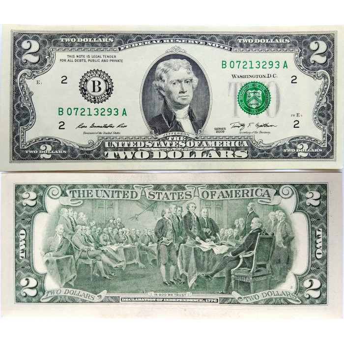 США 2 доллара 2009 год UNC P-530АB