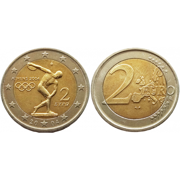 Греция 2 евро 2004 год UNC KM# 209 XXVIII летние Олимпийские Игры, Афины 2004