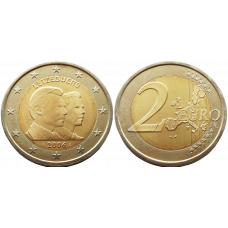 Люксембург 2 евро 2006 год UNC KM# 88 25 лет принцу Гийома