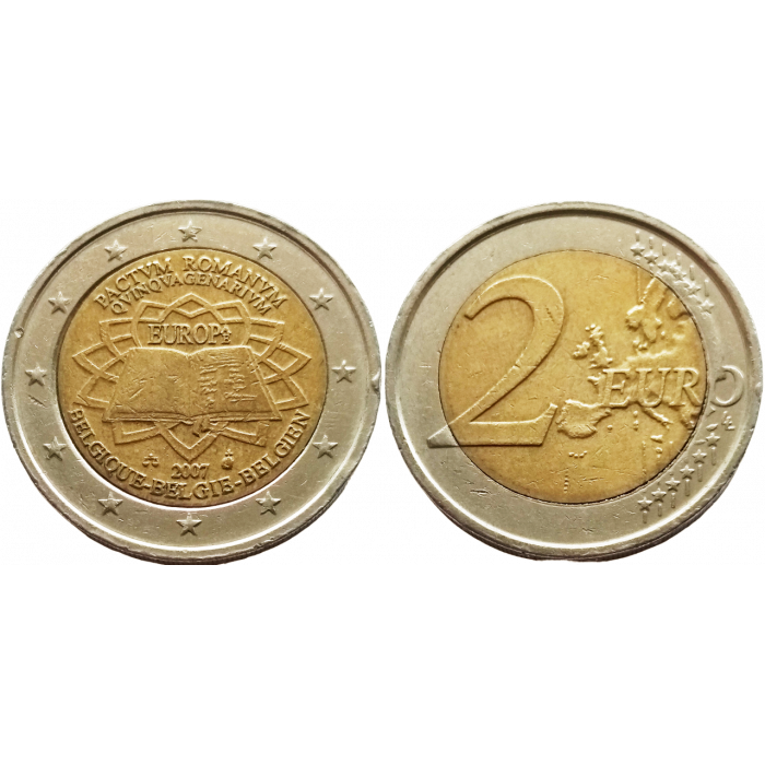 Бельгия 2 евро 2007 год KM# 247 50 лет подписанию Римского договора
