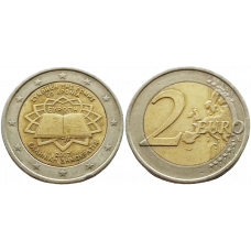 Греция 2 евро 2007 год KM# 216 50 лет подписания Римского договора