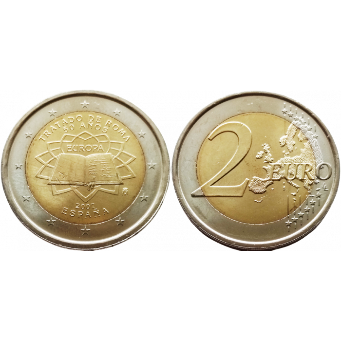 Испания 2 евро 2007 год UNC KM# 1130 50 лет подписания Римского договора