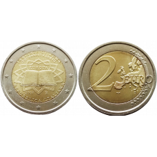 Италия 2 евро 2007 год UNC KM# 311 50 лет подписания Римского договора