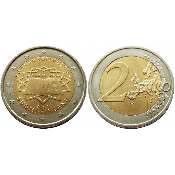 Финляндия 2 евро 2007 год UNC KM# 138 50 лет подписания Римского договора