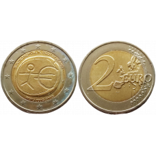 Германия 2 евро 2009 год UNC KM# 277 10 лет монетарной политики ЕС (EMU) и введения евро