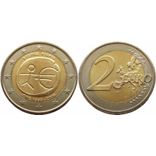 Кипр 2 евро 2009 год UNC KM# 89 10 лет монетарной политики ЕС (EMU) и введения евро