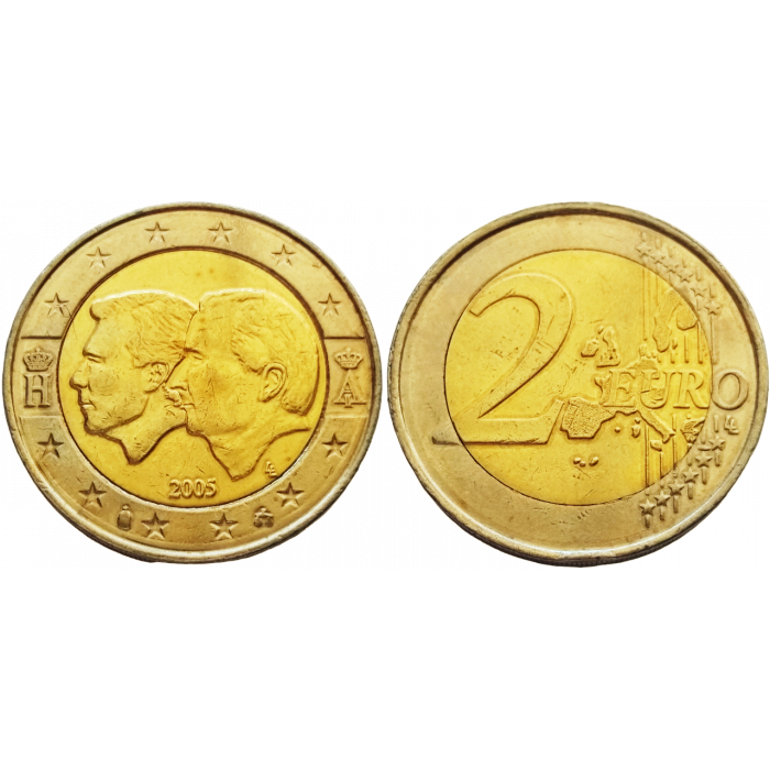 Бельгия 2 евро 2005 год UNC KM# 240 Бельгийско-Люксембургский экономический союз