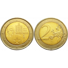 Словения 2 евро 2011 год UNC KM# 100 100 лет со дня рождения Франца Розмана - Стане